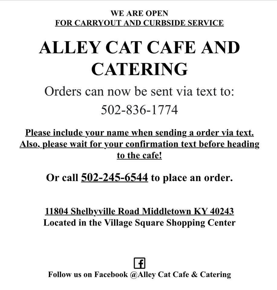 Alley Cat Cafe & Catering 11804 Shelbyville Rd, Louisville