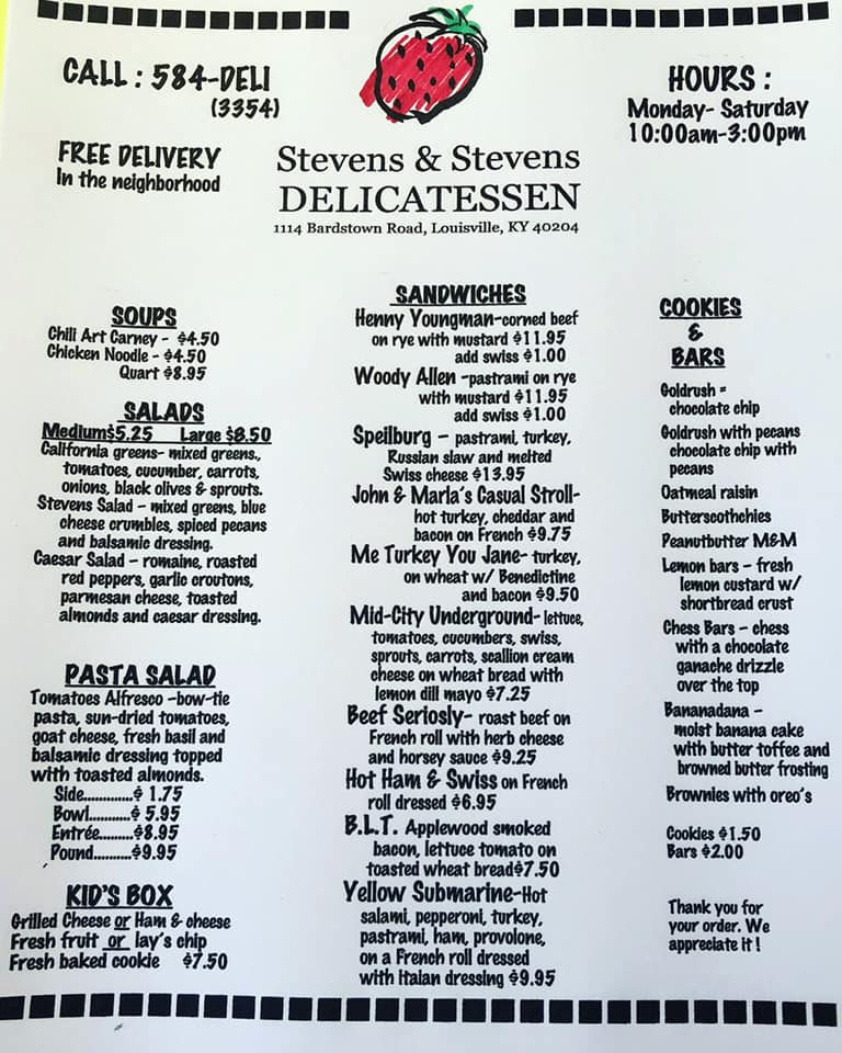 Stevens & Stevens Deli 1114 Bardstown Rd, Louisville