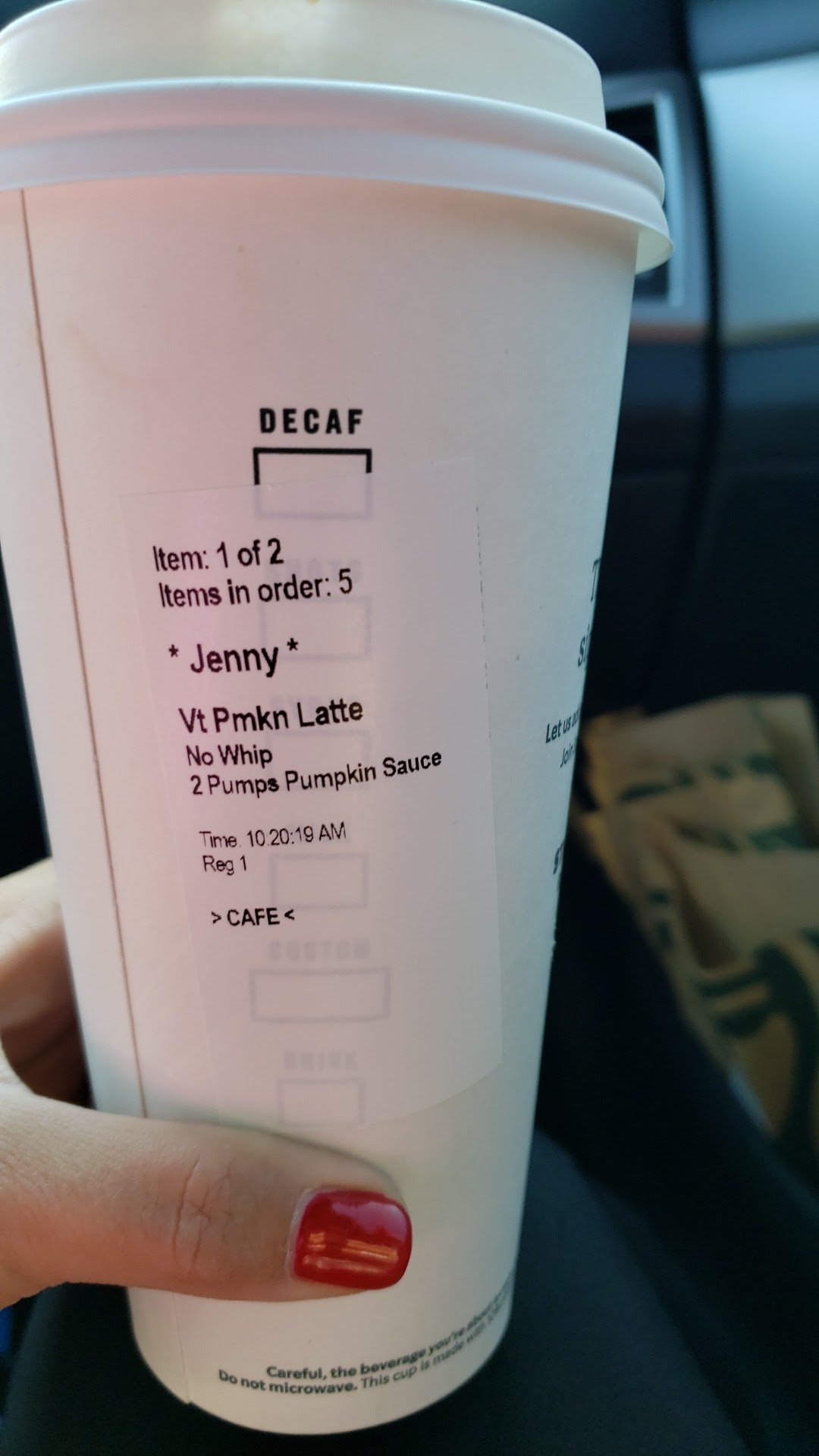 Starbucks Coffee Company Menu