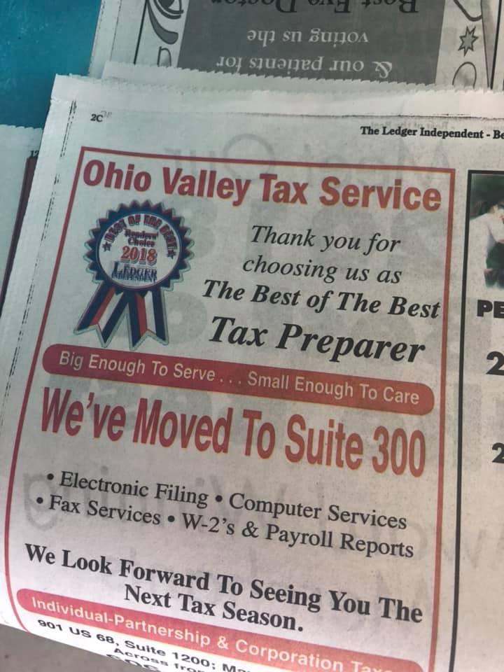 Ohio Valley Tax Services 901 US-68 # 1200, Maysville Kentucky 41056