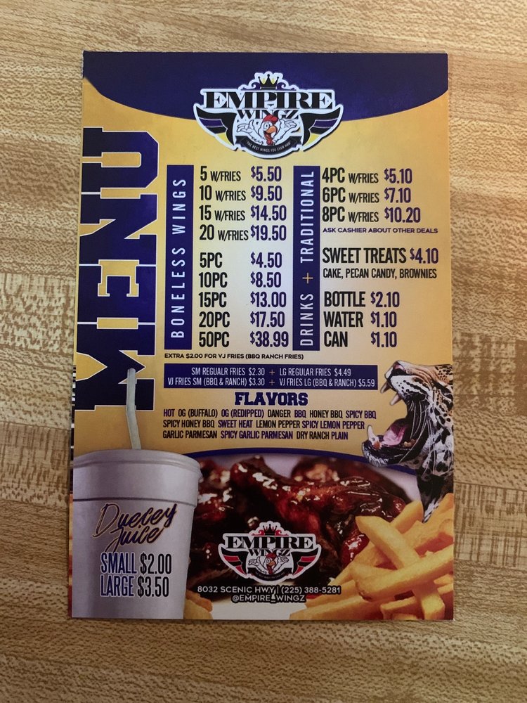 Empire Wingz 8032 Scenic Hwy, Baton Rouge