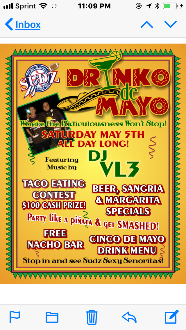 SUDZ SPORTS BAR Menu