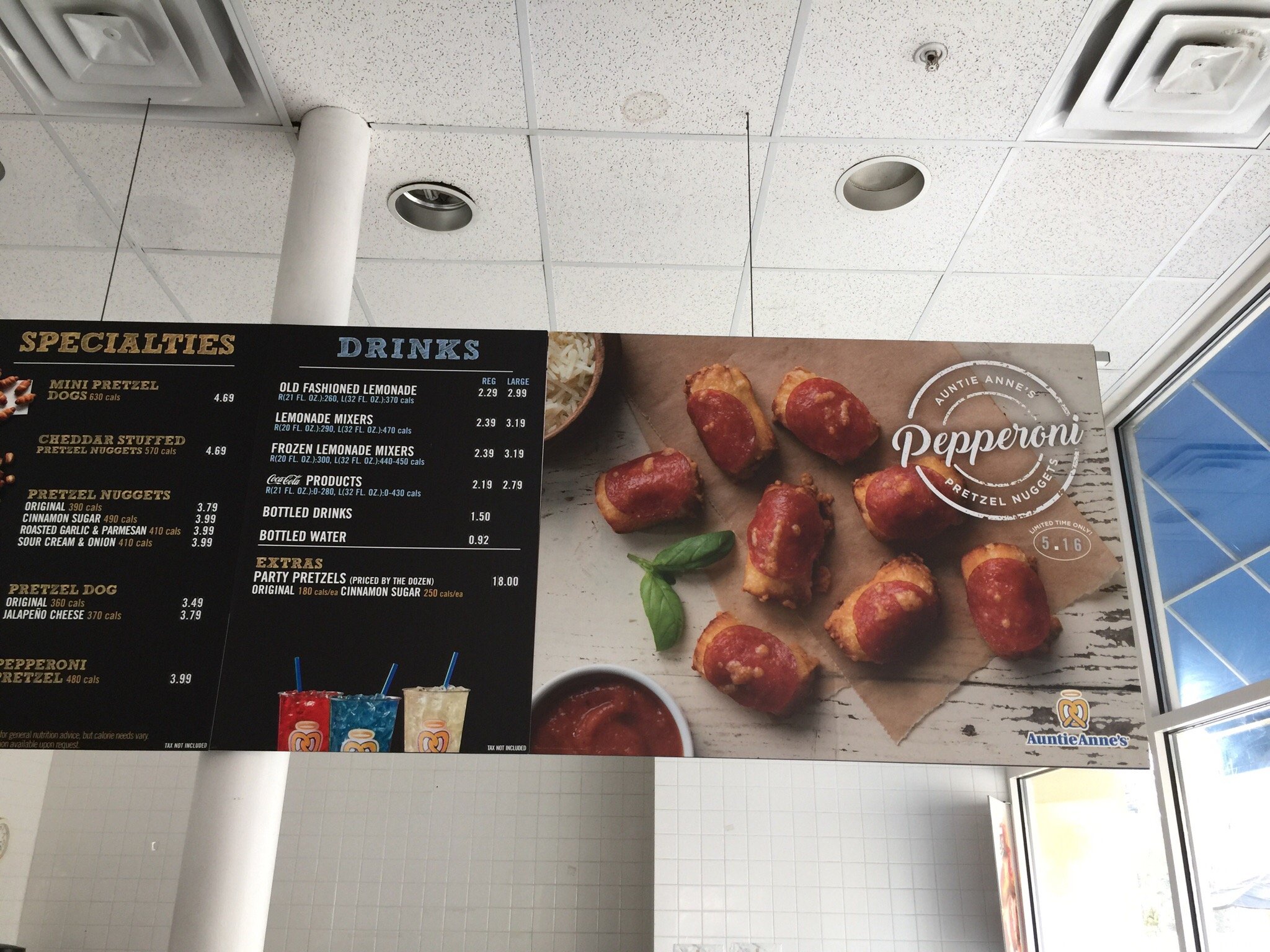 Auntie Anne's Menu