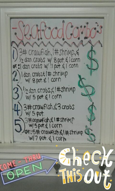 T-Bob's Seafood Menu