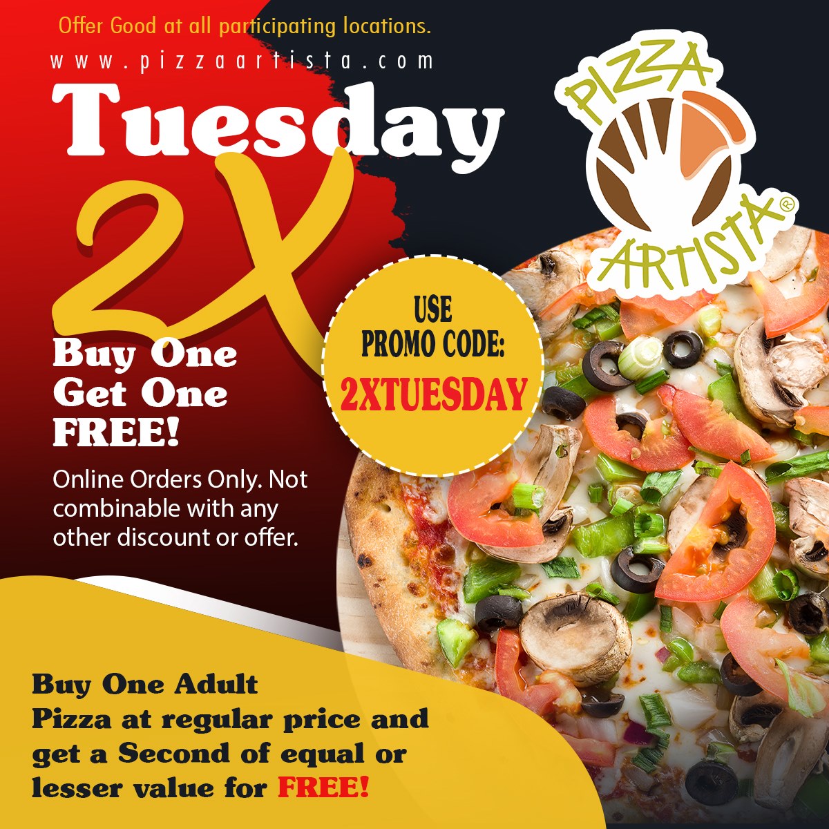 Pizza Artista 5409 Johnston St, Lafayette