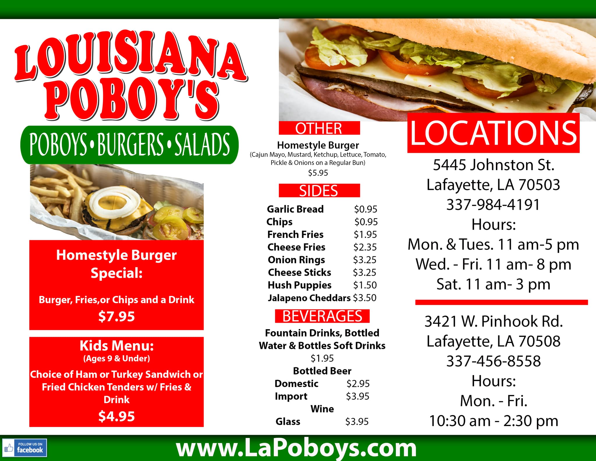 Louisiana Poboys PinHook 3431 W Pinhook Rd, Lafayette