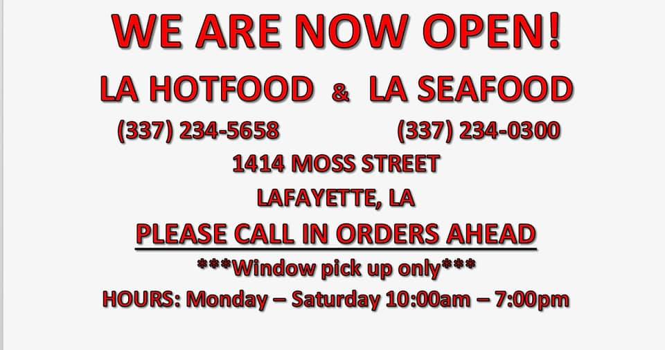 LA Hot Food 1414 Moss St, Lafayette