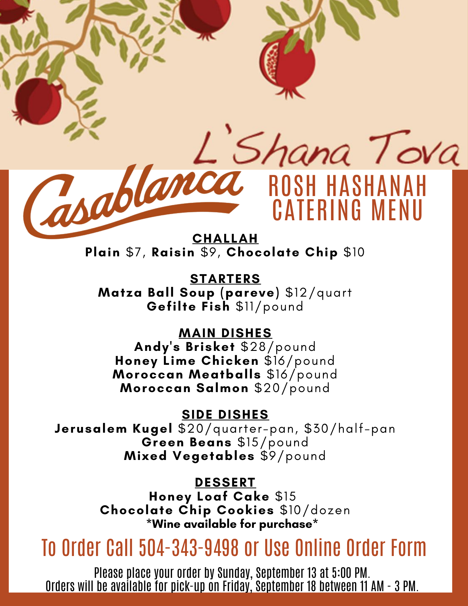Casablanca Restaurant 3030 Severn Ave, Metairie