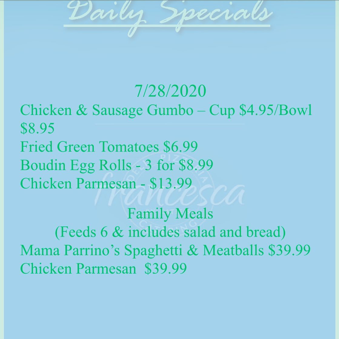 Francesca Deli, Pizzeria And Catering 515 Harrison Ave, New Orleans