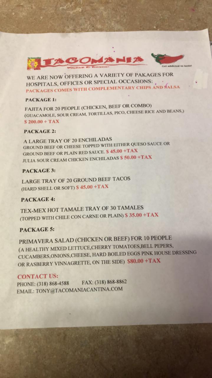 Tacomania Cantina 641 E Kings Hwy, Shreveport