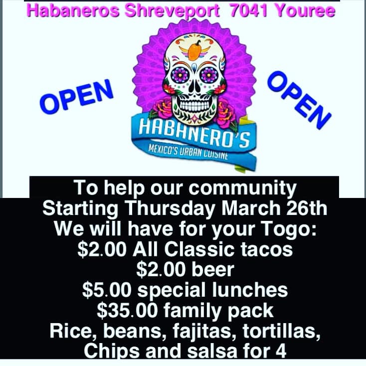 Habanero’s 7041 Youree Dr #100, Shreveport