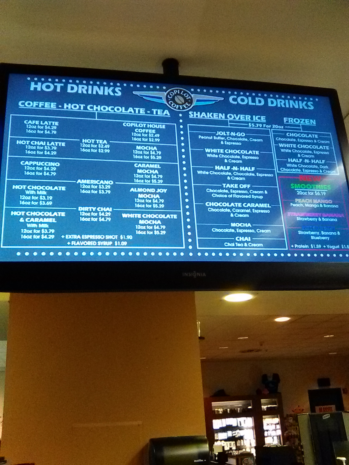 Tail Wind Concessions Menu