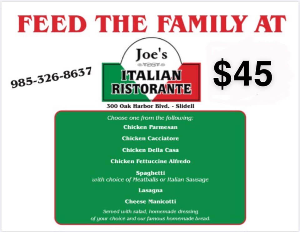 Slidell, LA Restaurants Open for Takeout, Curbside Service and/or