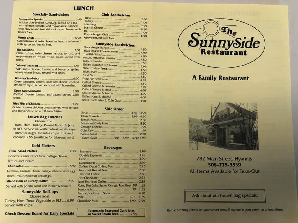 Sunnyside Restaurant 282 Main St, Hyannis