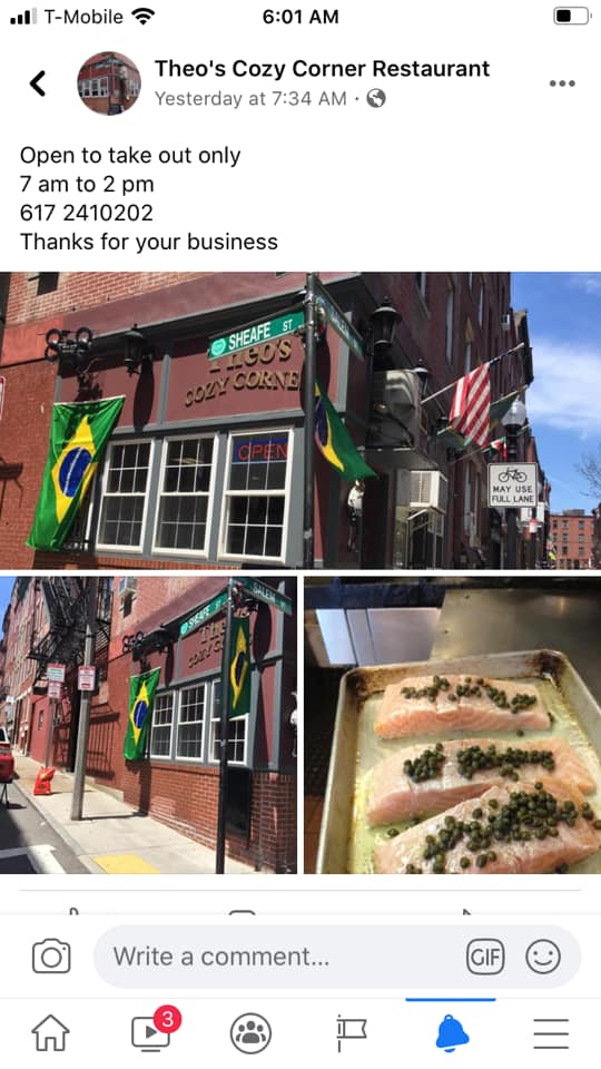 Theo's Cozy Corner Restaurant 162 Salem St, Boston