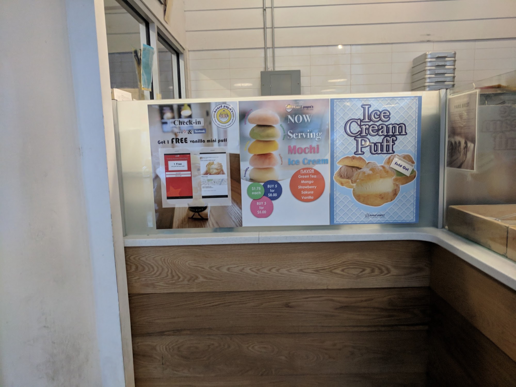 Beard Papa's Menu