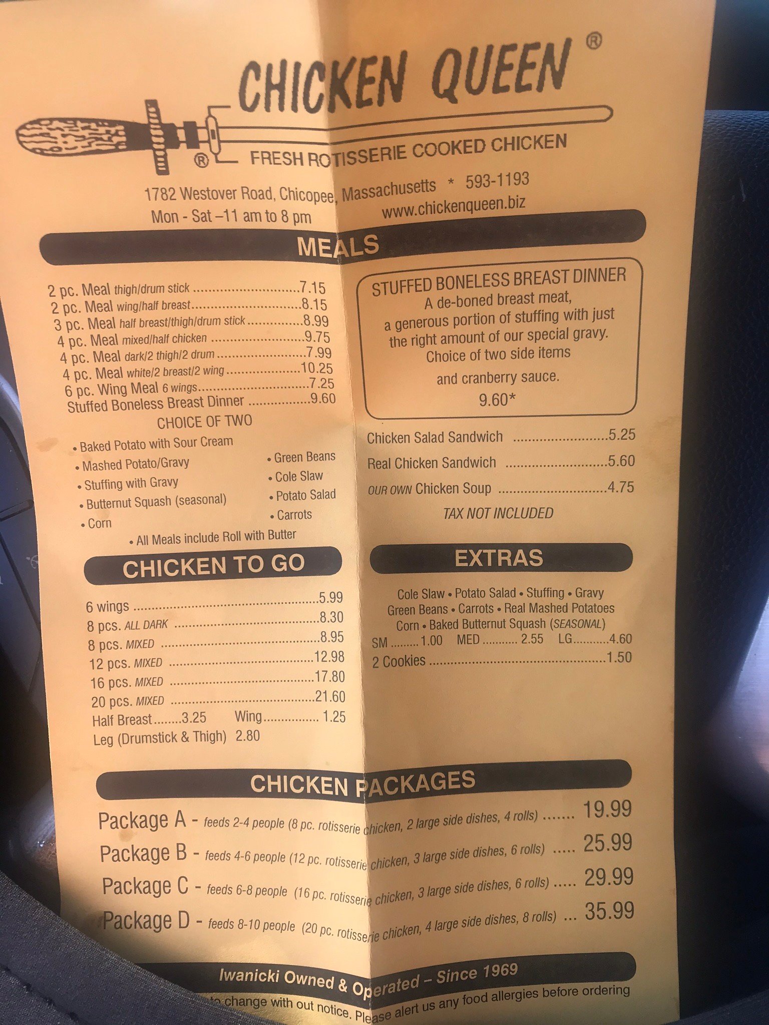 Chicken Queen - Office Menu