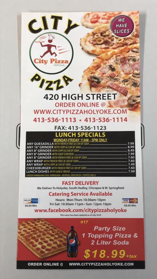 City Pizza 420 High St, Holyoke