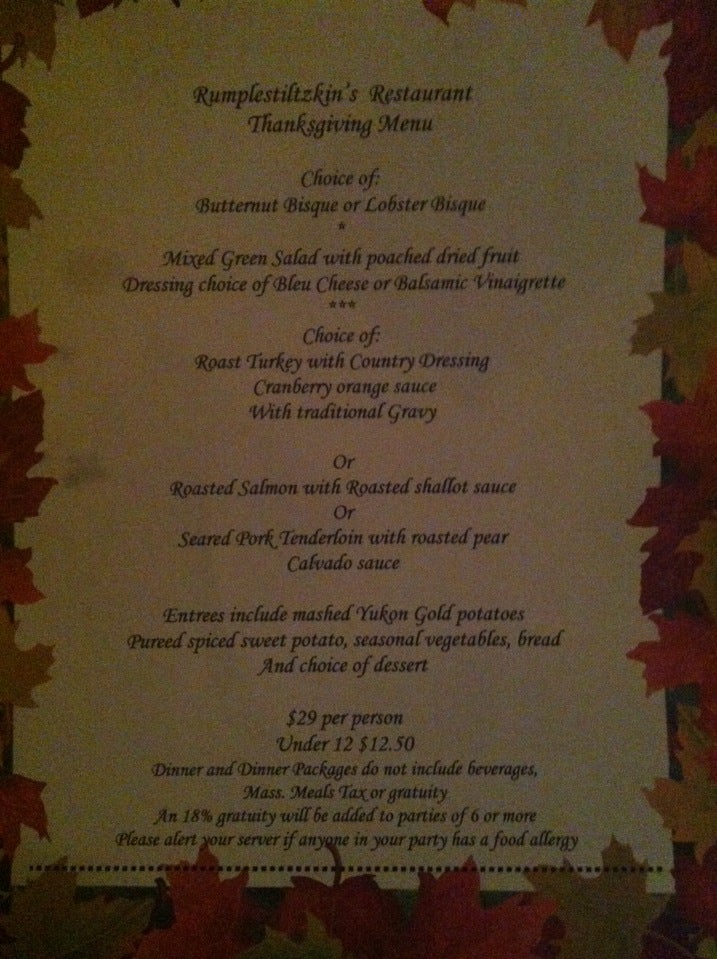 The Whitlock By The Lenox Collection Menu