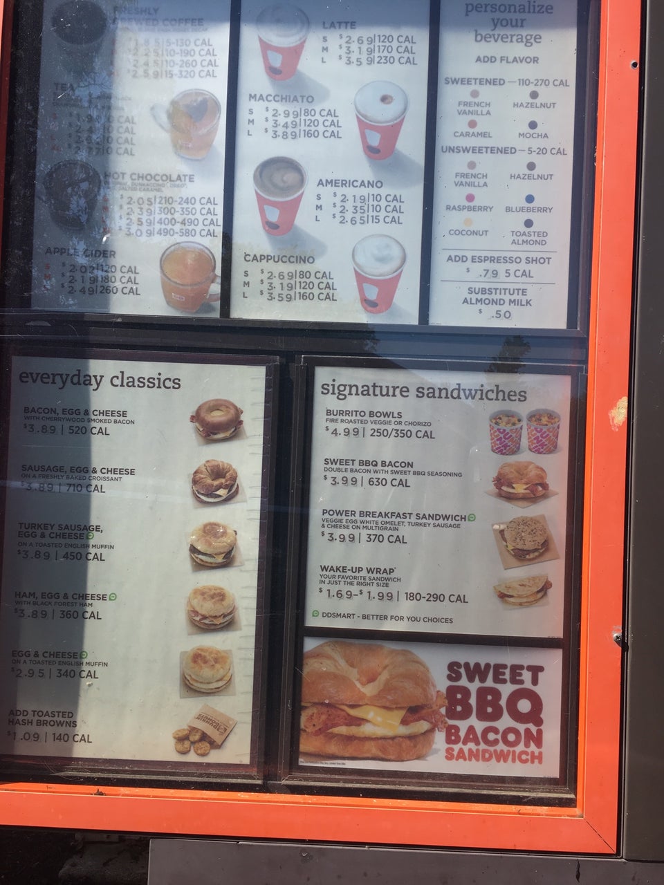Dunkin' Menu