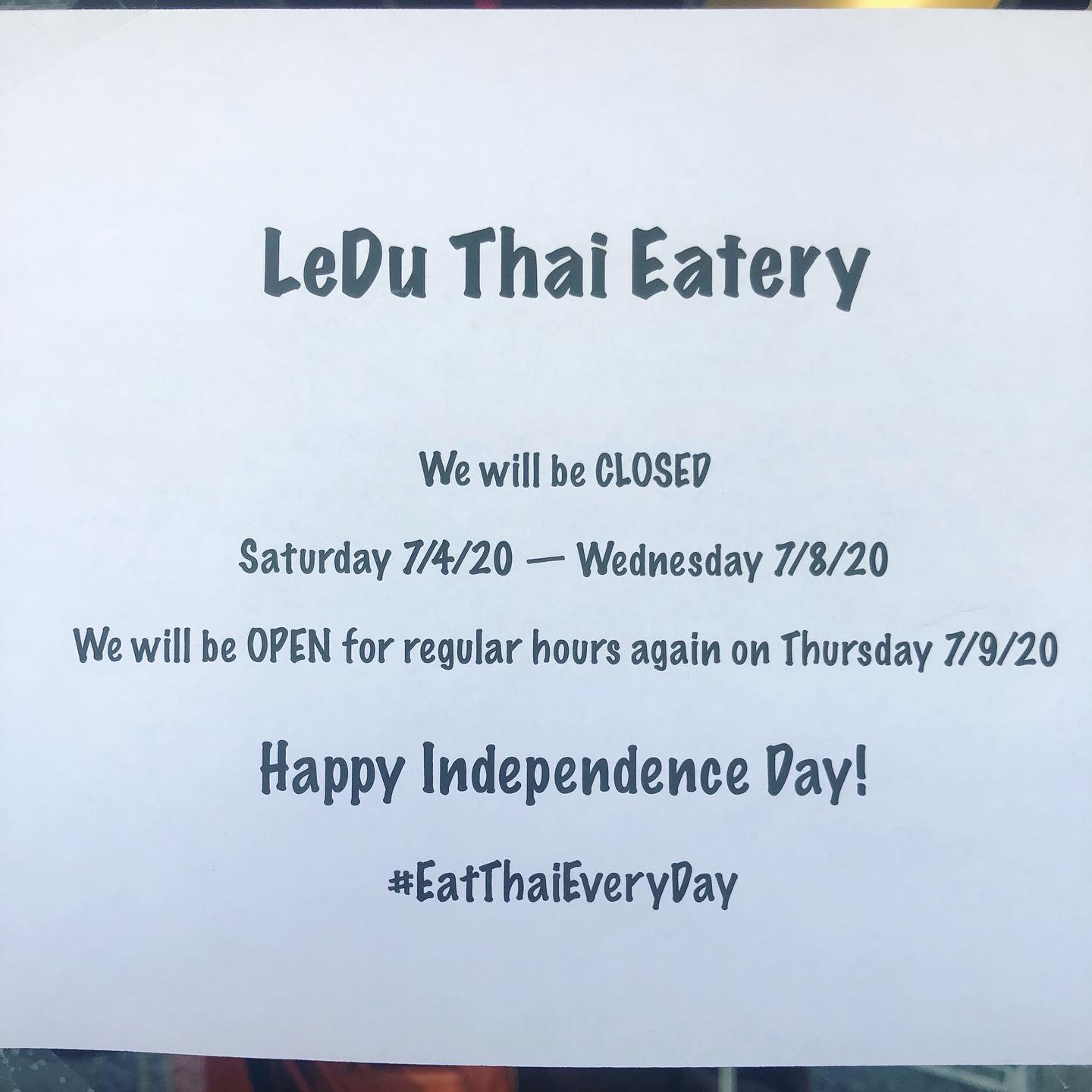 LeDu Thai Eatery 313 Walnut St, Newton