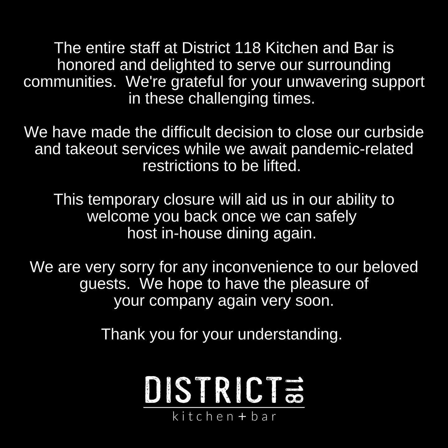 District 118 Kitchen & Bar 118 Needham St, Newton