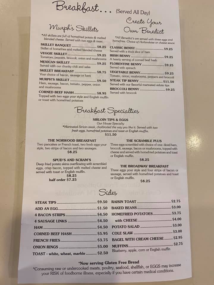 Murph's Place, Norwood Menu, Reviews (172), Photos (51) Restaurantji