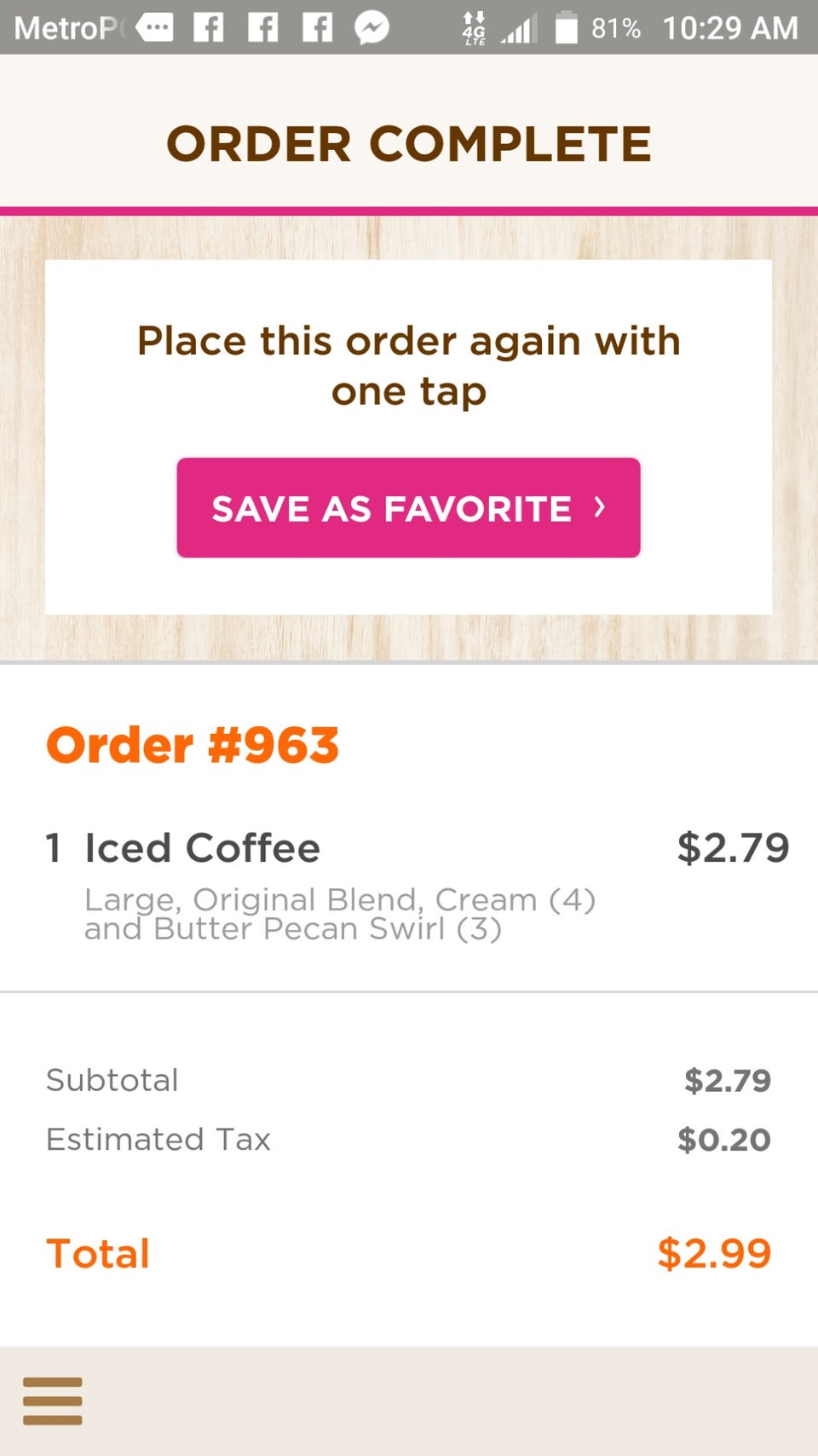 Dunkin' Menu