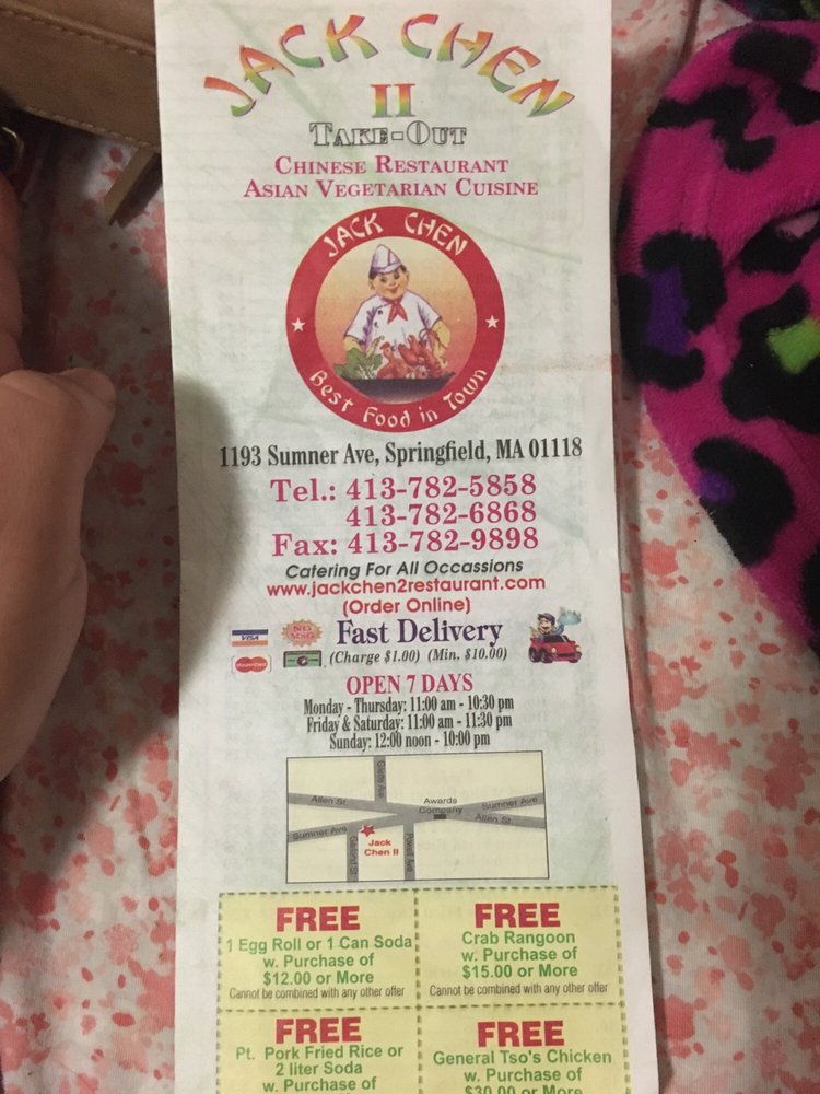 Jack Chen II Restaurant (Springfield) 1193 Sumner Ave, Springfield