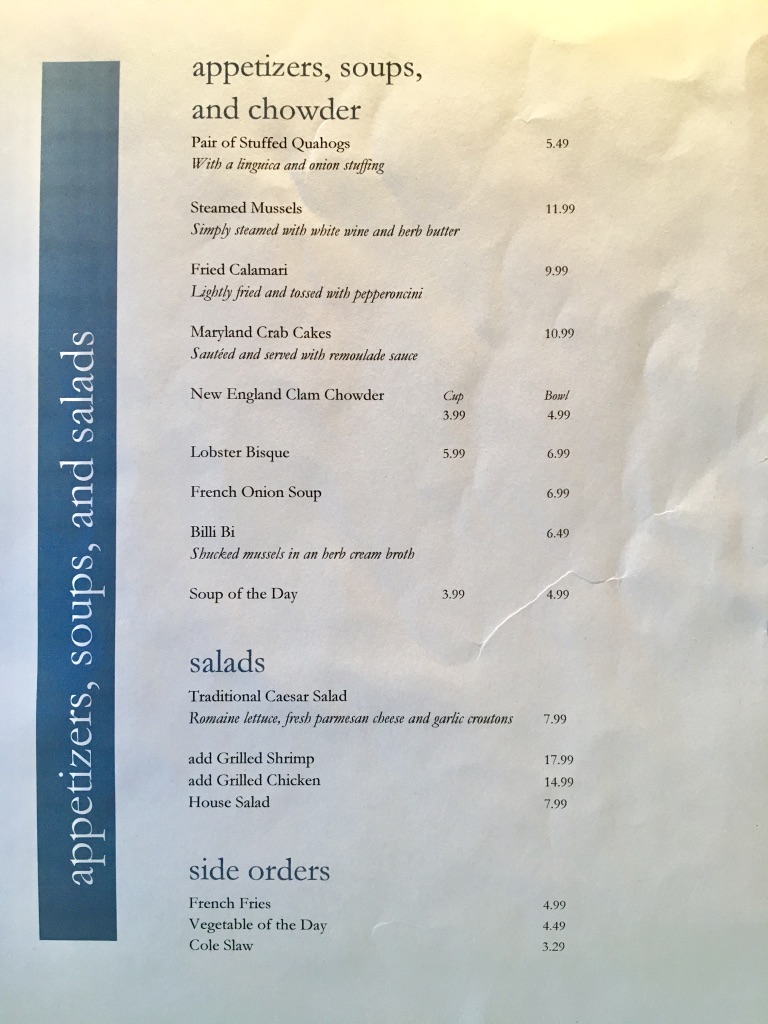 Marguerite's Restaurant Menu
