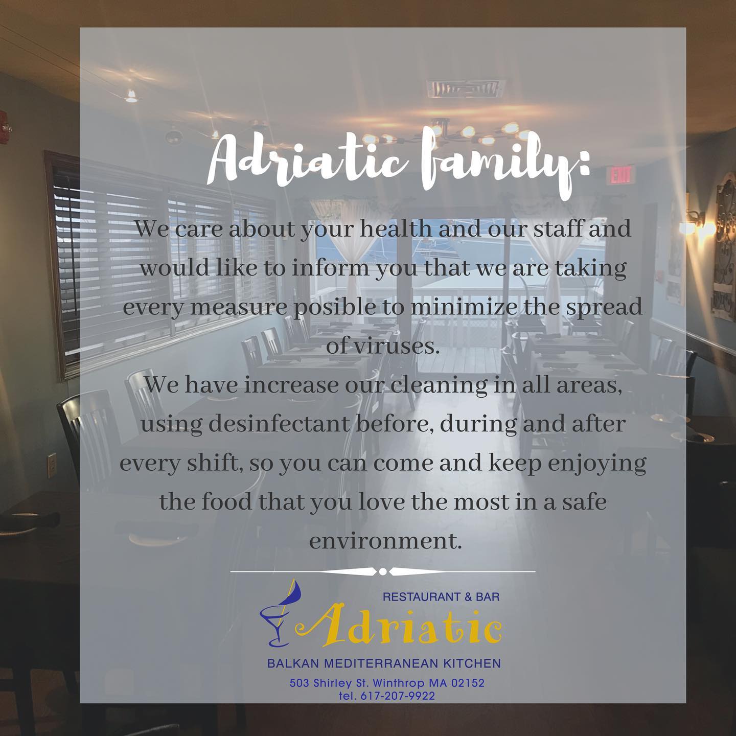 Adriatic Restaurant & Bar 503 Shirley St, Winthrop