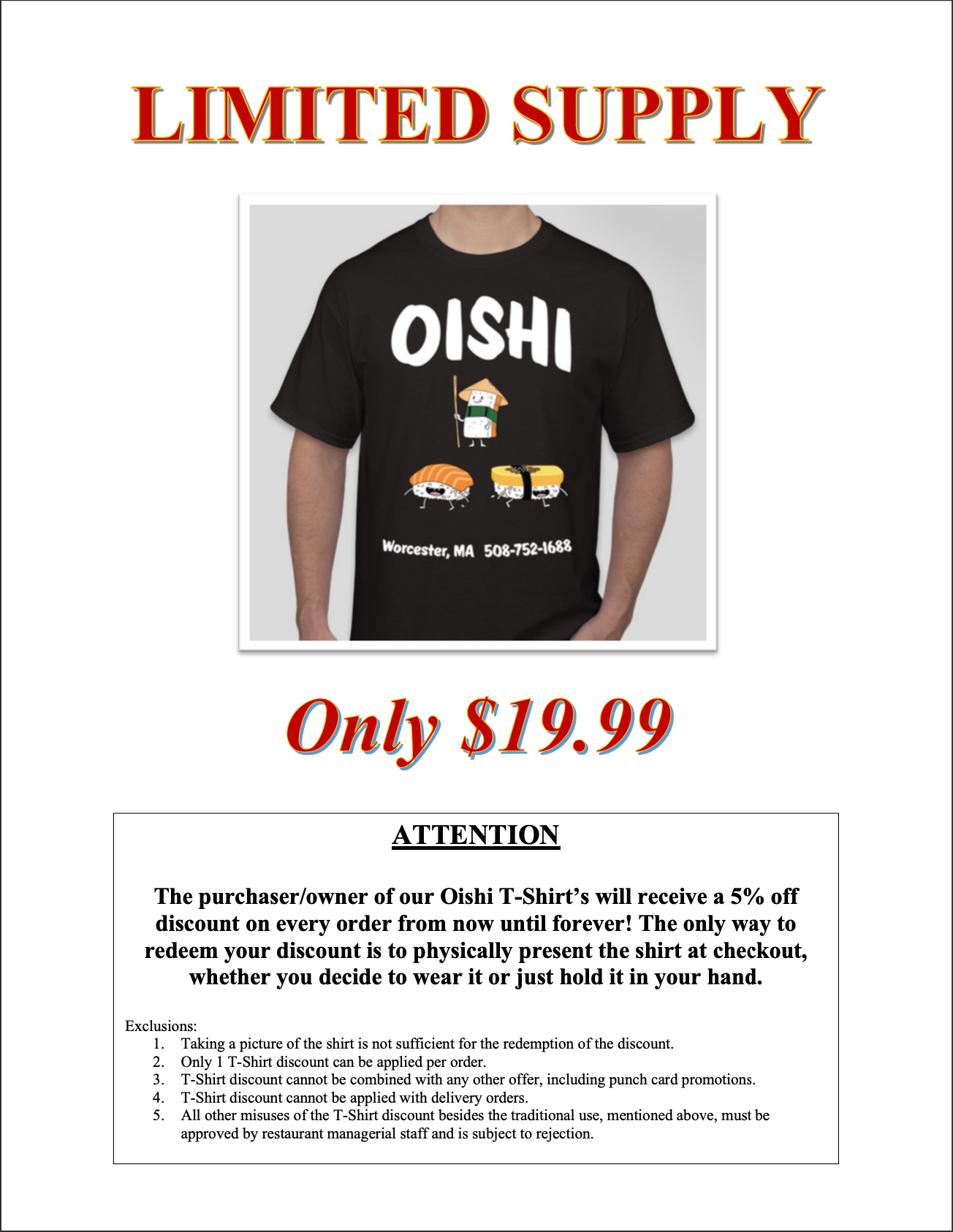 Oishi Japanese Restaurant 8 Franklin St, Worcester