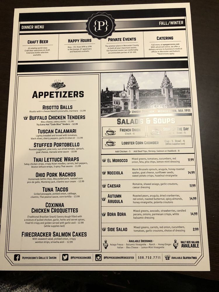 Peppercorn's Grille & Tavern 455 Park Ave, Worcester