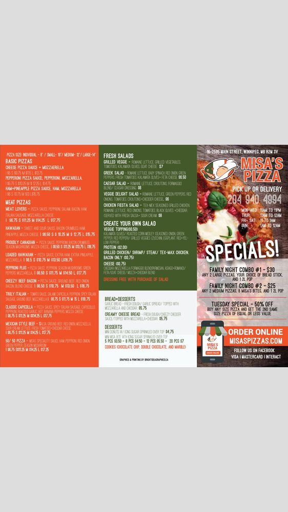 MISA'S PIZZA 16-2595 Main St, Winnipeg
