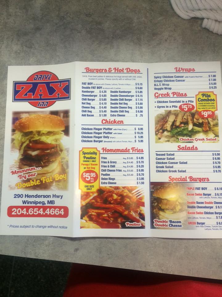 Zax Drive Inn 290 Henderson Hwy, Winnipeg