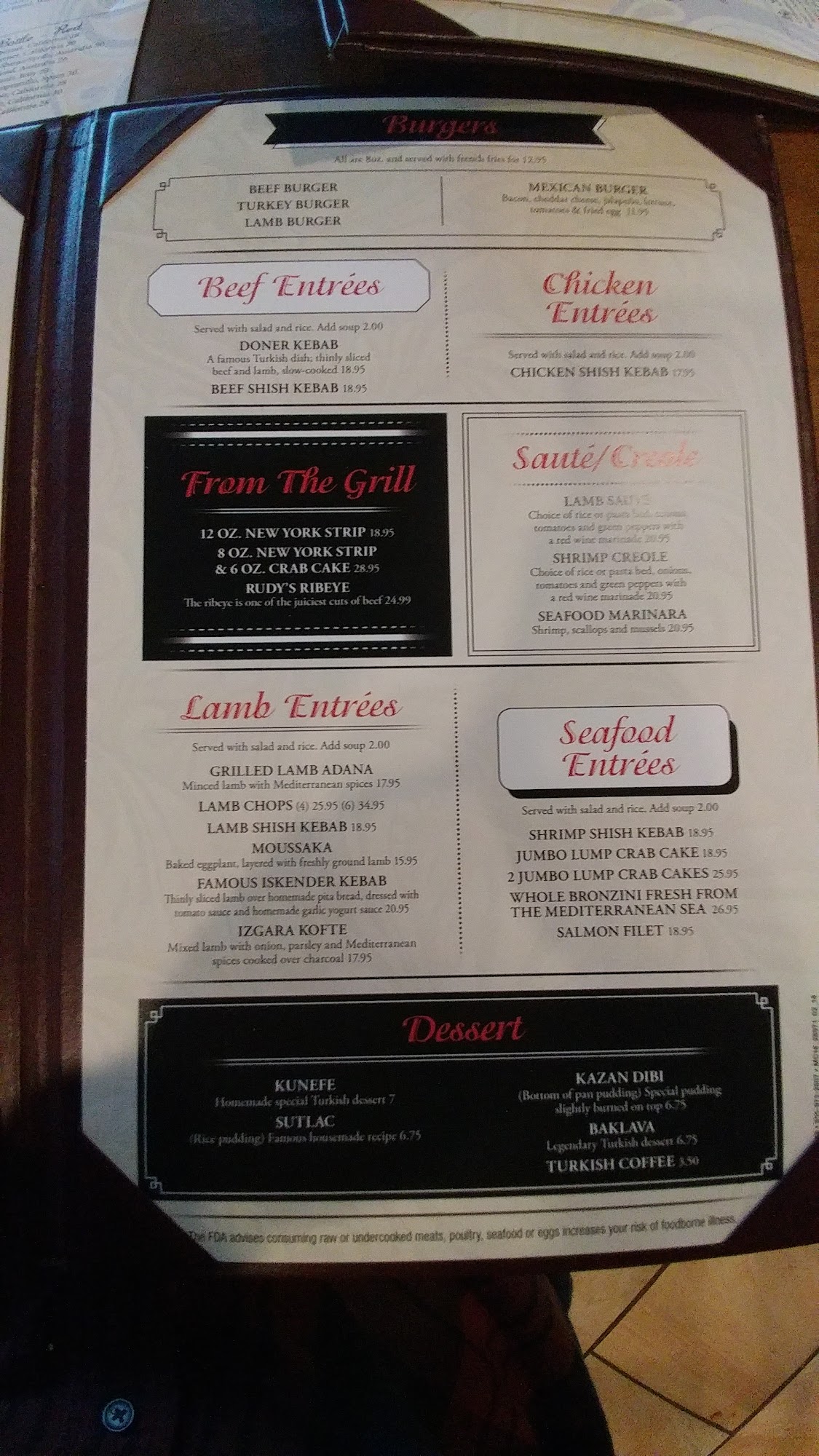 Jimmy's of Fells Point Menu
