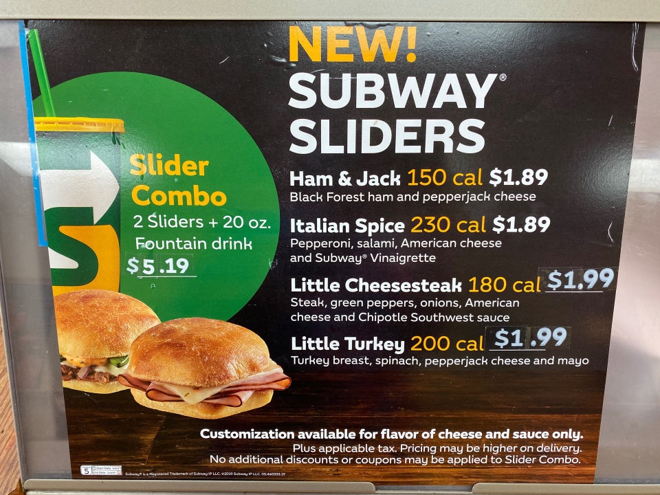 Subway Menu