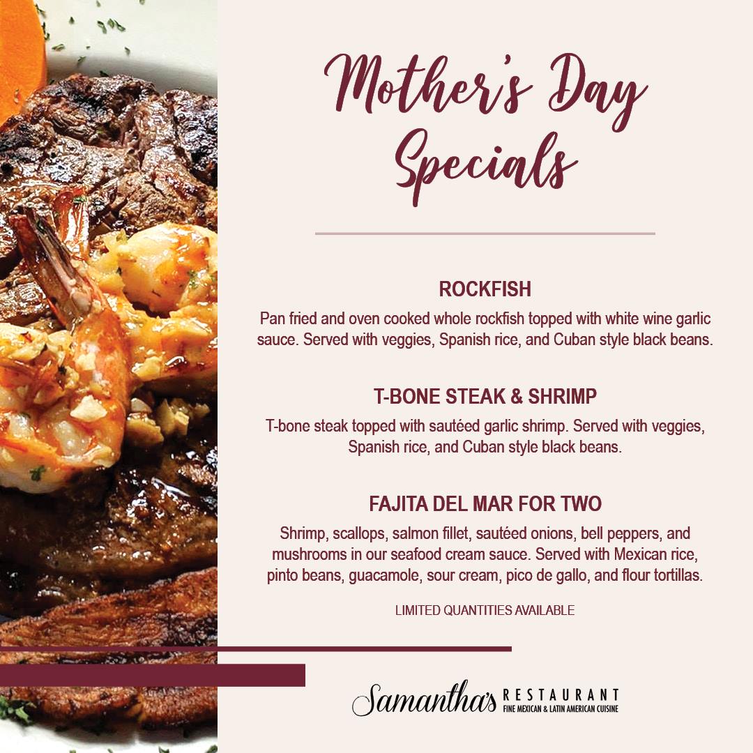 Samantha's Restaurant Menu