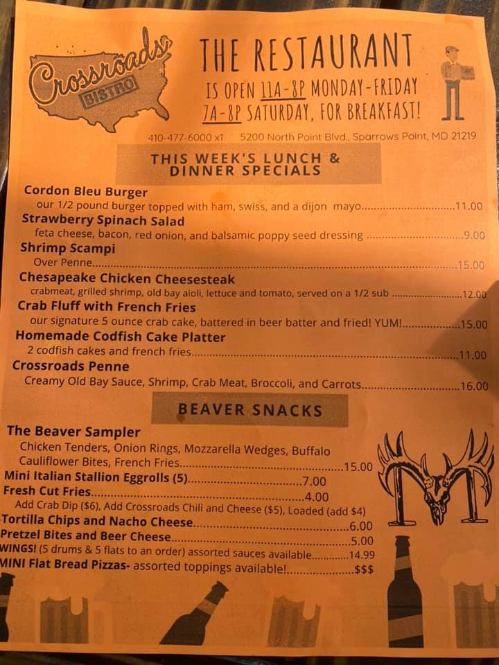 The Muddy Beaver Menu