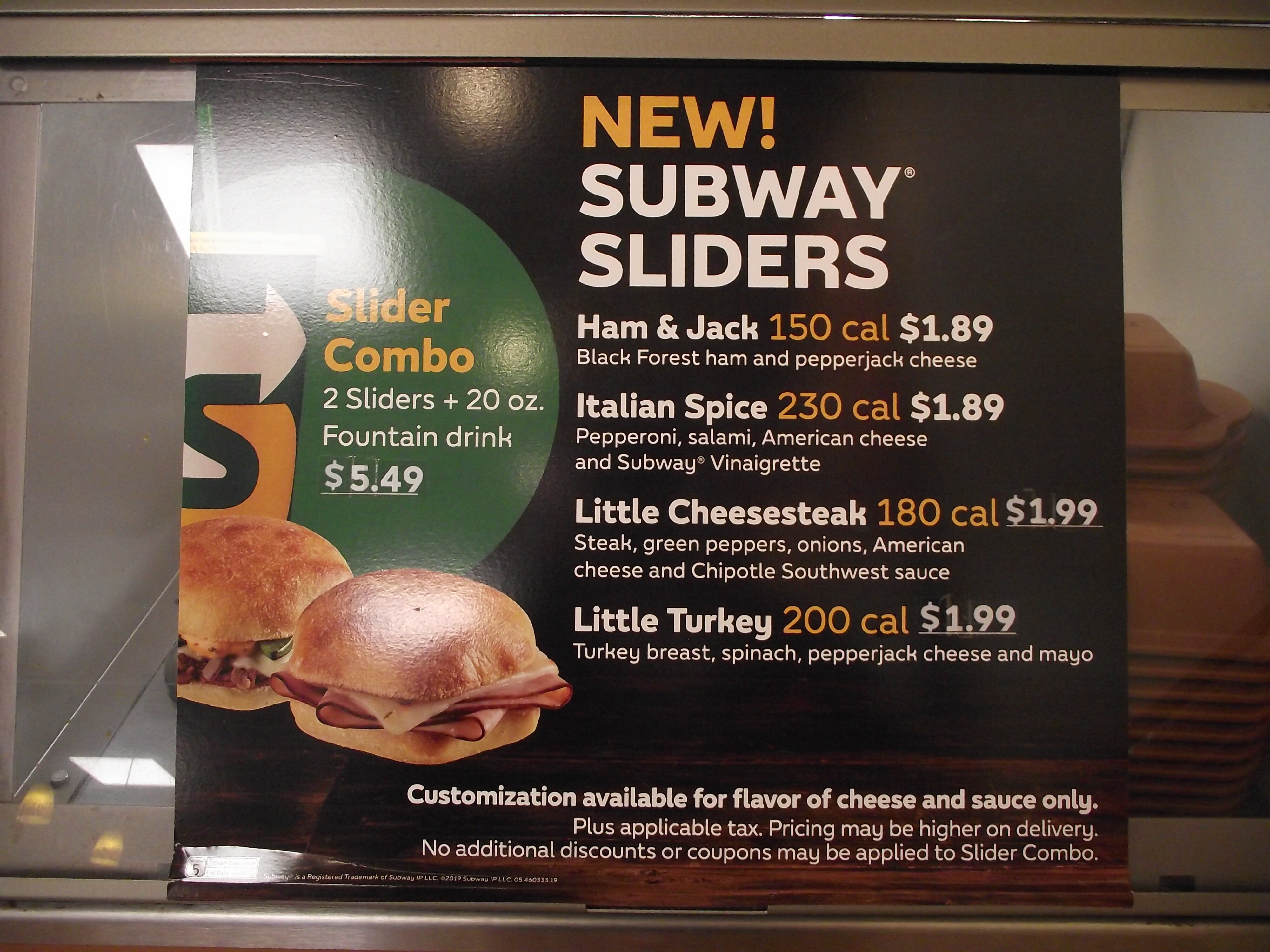 Subway Menu