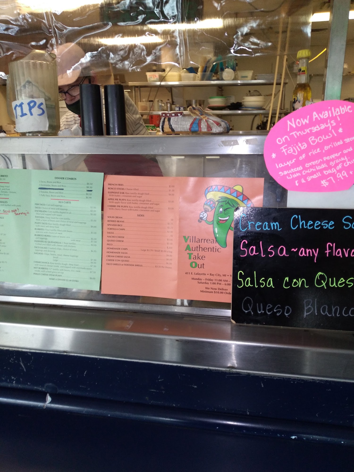 Villarreal Authentic Take Out Menu