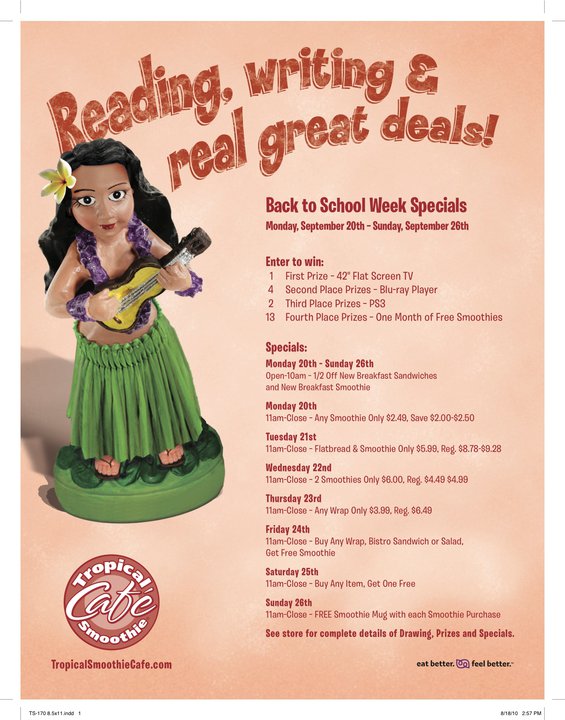 Tropical Smoothie Cafe Menu