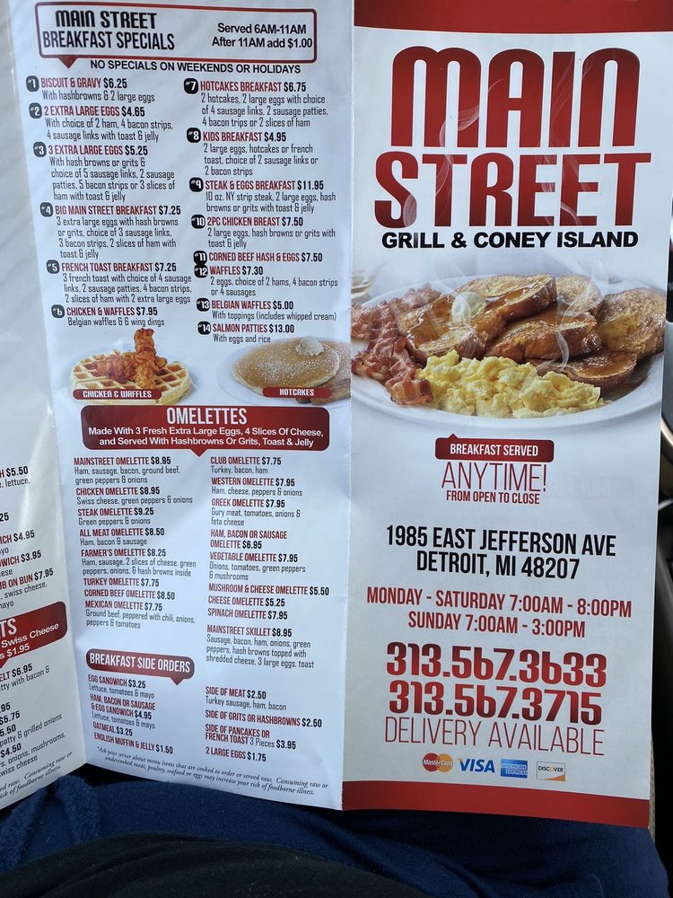Main Street Grill & Coney Island 1985 E Jefferson Ave, Detroit