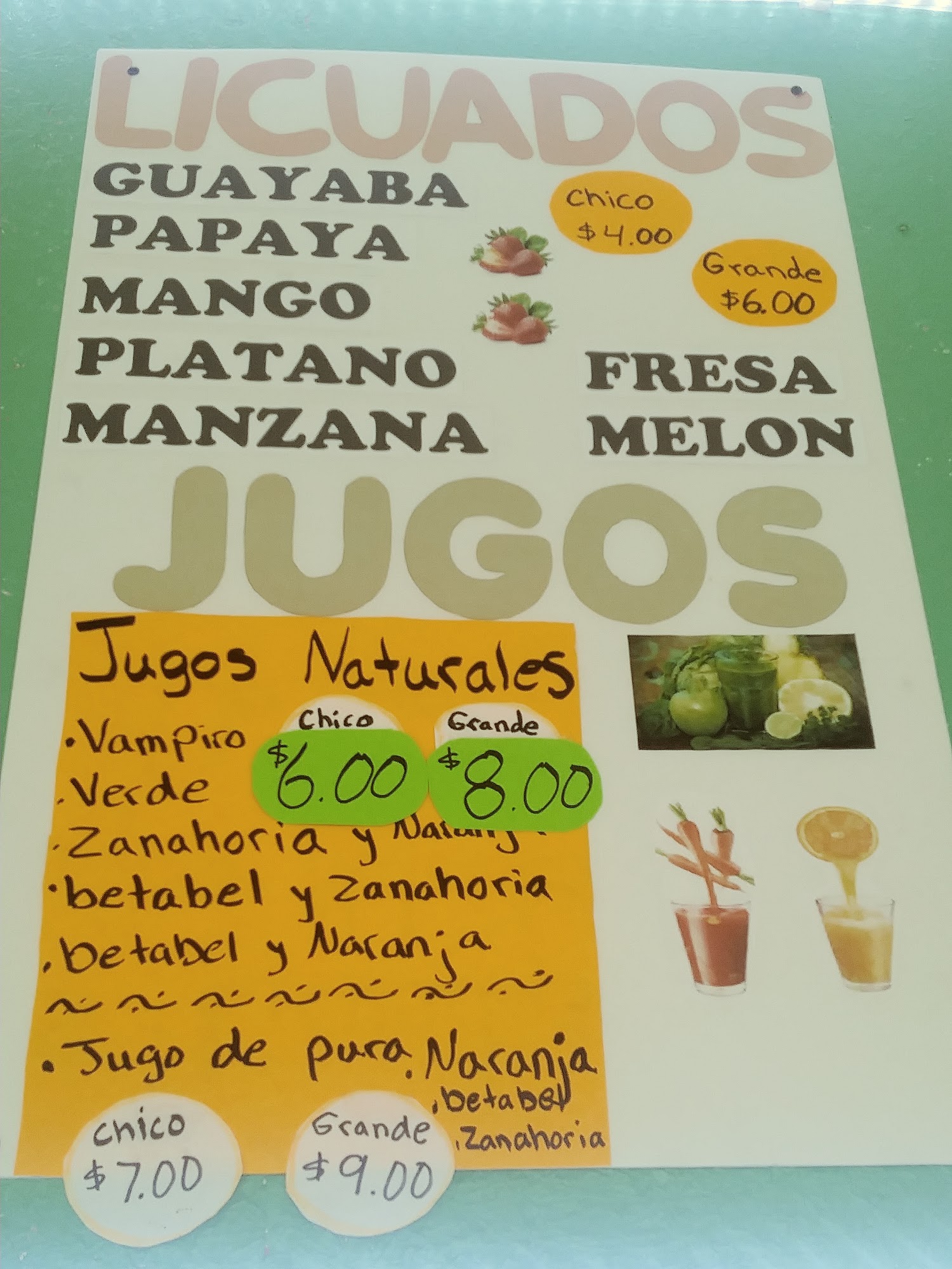 Las Palmas Neveria Y Cafeteria Menu