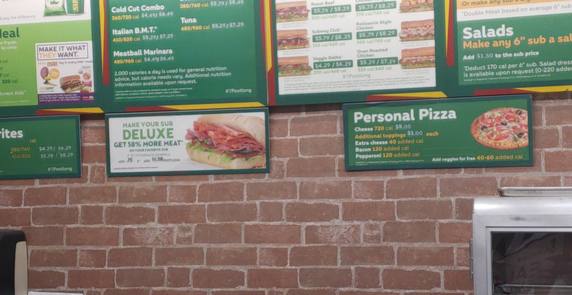 Subway Menu