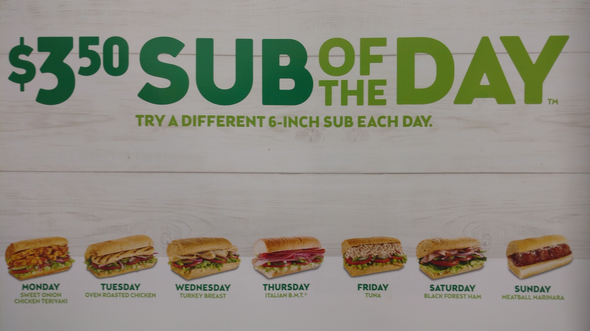Subway Menu