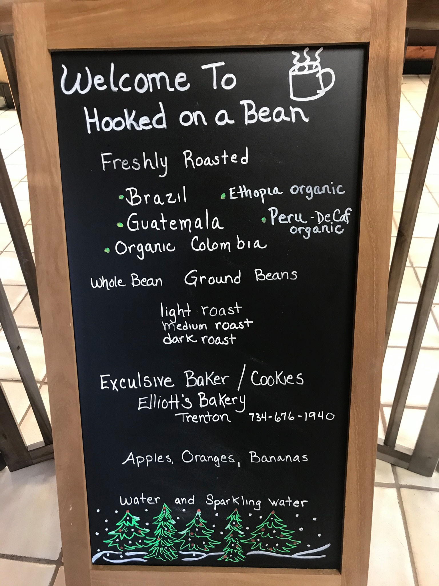 Hooked On a Bean Menu