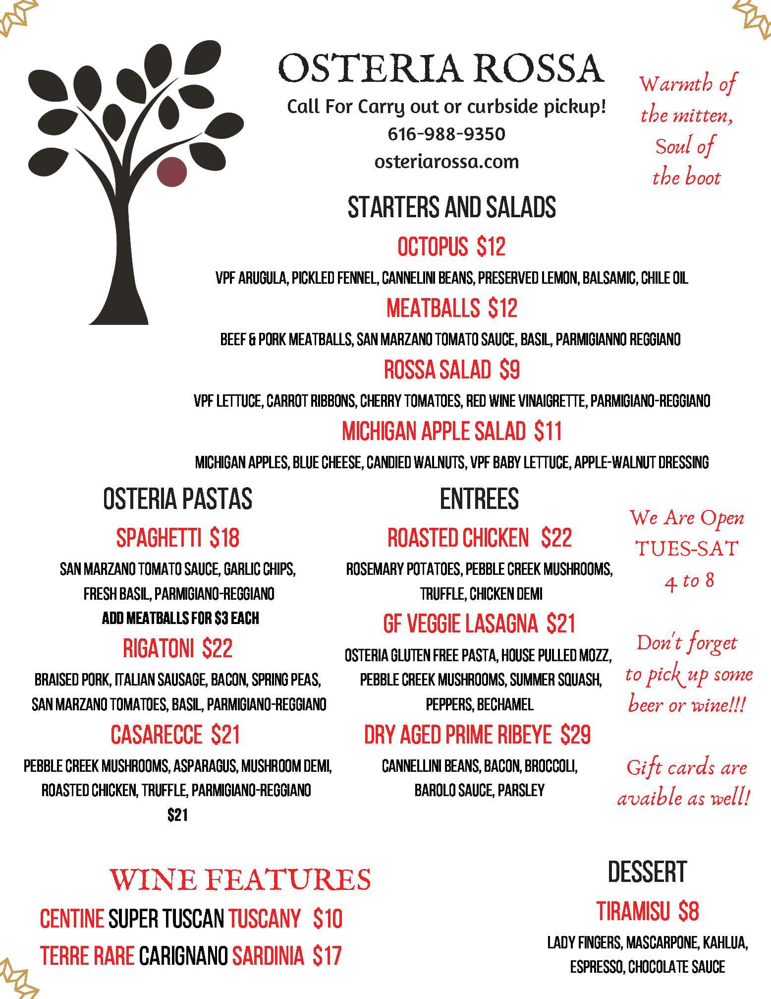 Osteria Rossa 16 Monroe Center St NE, Grand Rapids