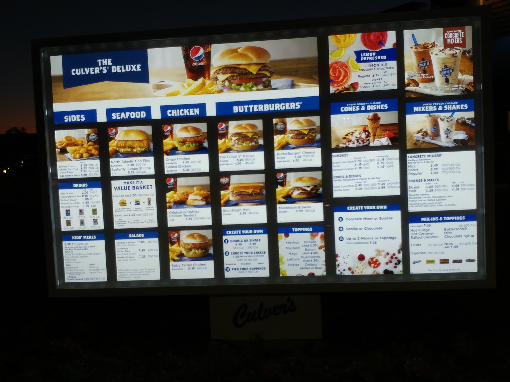 Culver’s Menu