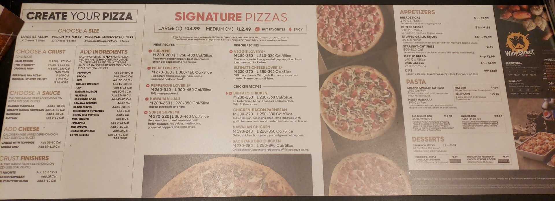 Pizza Hut Menu